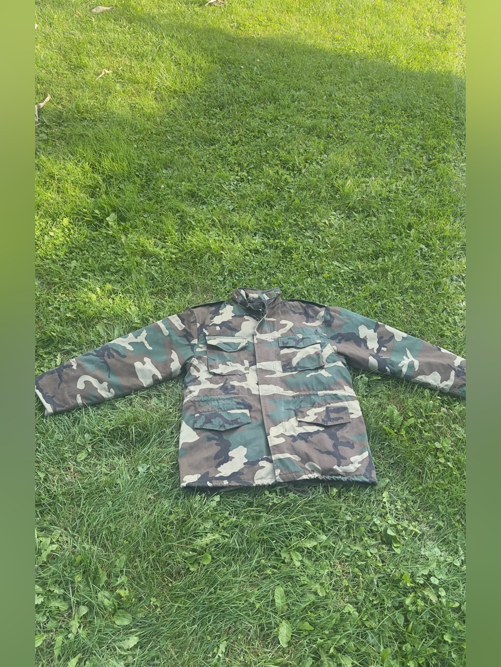 Rothco Ultra Force M-65 Field Jacket Medium Regular Woodland Camo With Liner EUC